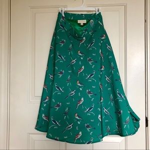 Modcloth Just This Sway Midi Skirt in Jade Birds